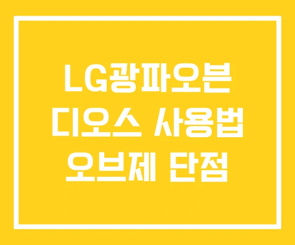 LG광파오븐 디오스 사용법 오브제 단점 LG광파오븐 디오스 사용법 오브제 단점