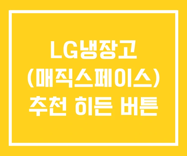 LG냉장고 (매직스페이스) 추천 히든 버튼