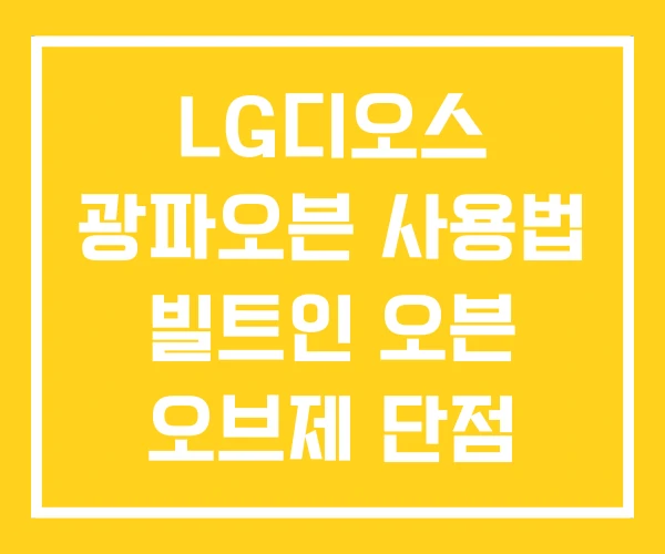 LG디오스 광파오븐 사용법 빌트인 오븐 오브제 단점 LG디오스 광파오븐 사용법 빌트인 오븐 오브제 단점