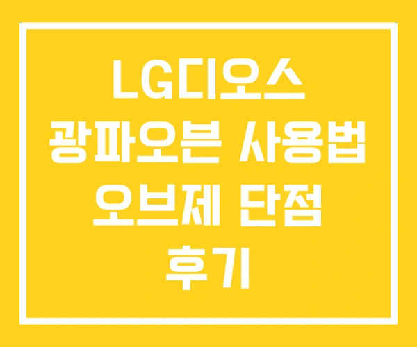 LG디오스 광파오븐 사용법 오브제 단점 후기 LG디오스 광파오븐 사용법 오브제 단점 후기