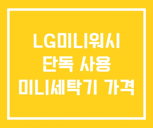LG미니워시 단독 사용 미니세탁기 가격 LG미니워시 단독 사용 미니세탁기 가격