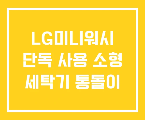 LG미니워시 단독 사용 소형 세탁기 통돌이