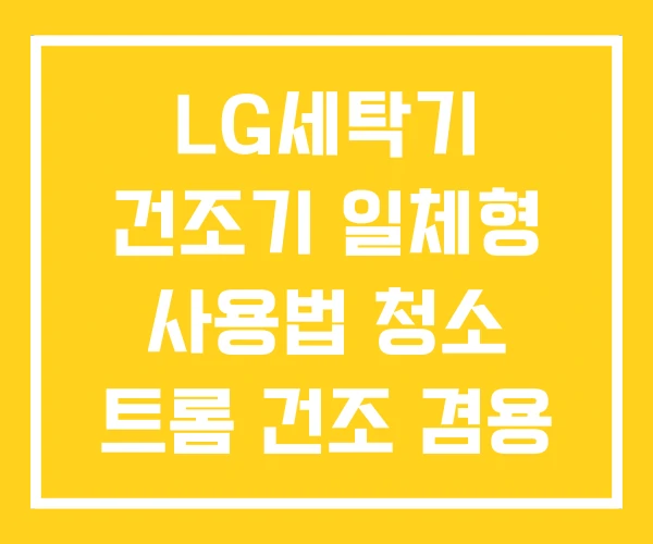 LG세탁기 건조기 일체형 사용법 청소 트롬 건조 겸용 LG세탁기 건조기 일체형 사용법 청소 트롬 건조 겸용