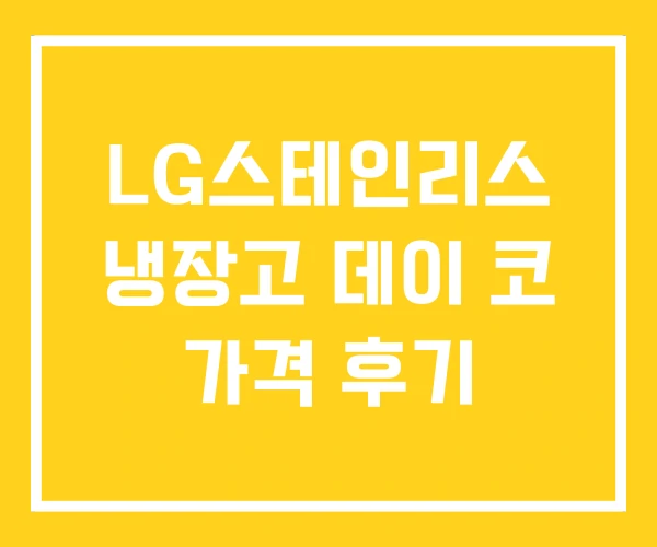 LG스테인리스 냉장고 데이 코 가격 후기 LG스테인리스 냉장고 데이 코 가격 후기