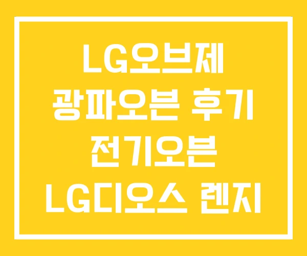 LG오브제 광파오븐 후기 전기오븐 LG디오스 렌지 LG오브제 광파오븐 후기 전기오븐 LG디오스 렌지