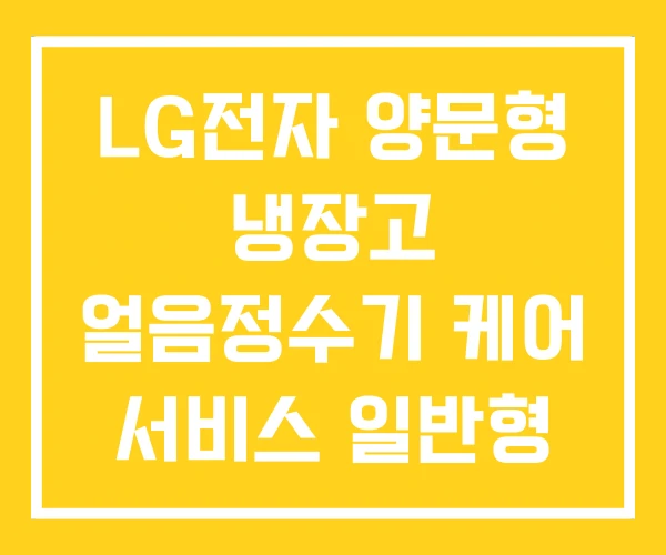 LG전자 양문형 냉장고 얼음정수기 케어 서비스 일반형
