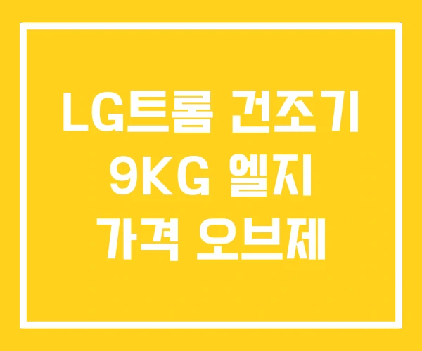 LG트롬 건조기 9KG 엘지 가격 오브제