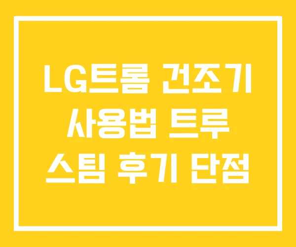 LG트롬 건조기 사용법 트루 스팀 후기 단점 LG트롬 건조기 사용법 트루 스팀 후기 단점