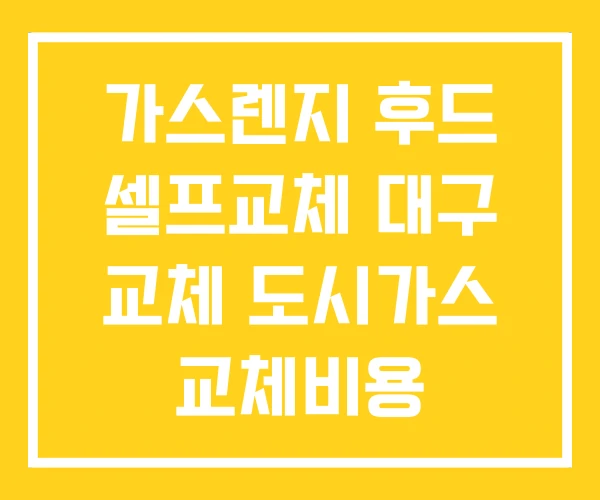 가스렌지 후드 셀프교체 대구 교체 도시가스 교체비용