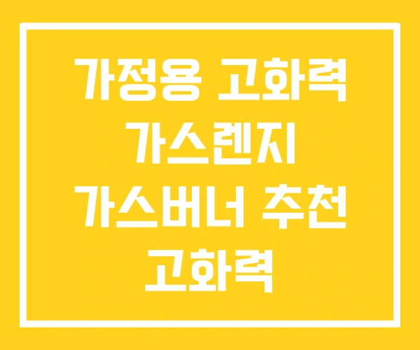 가정용 고화력 가스렌지 가스버너 추천 고화력