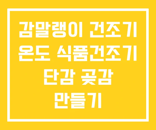 감말랭이 건조기 온도 식품건조기 단감 곶감 만들기