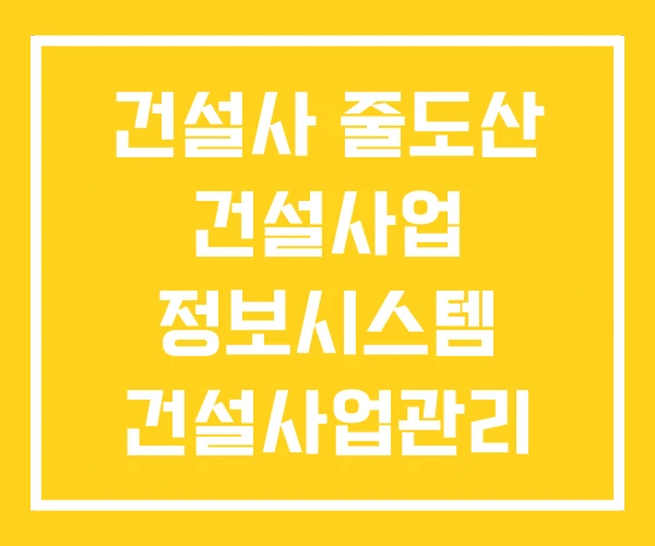 건설사 줄도산 건설사업 정보시스템 건설사업관리 건설사 줄도산 건설사업 정보시스템 건설사업관리