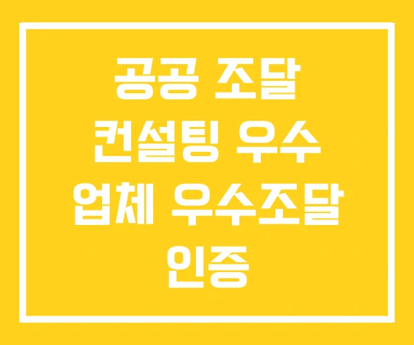 공공 조달 컨설팅 우수 업체 우수조달 인증 공공 조달 컨설팅 우수 업체 우수조달 인증
