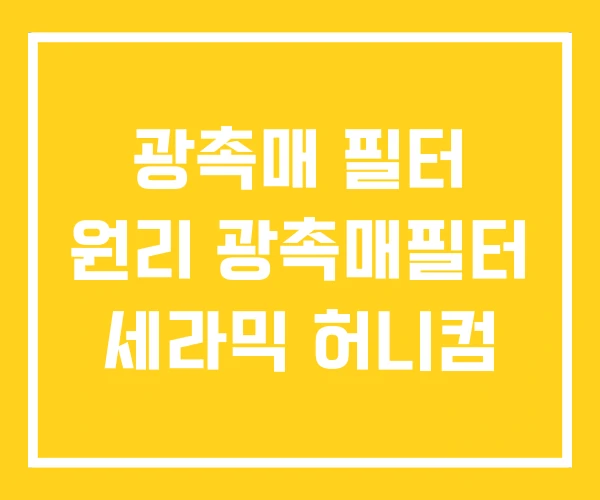 광촉매 필터 원리 광촉매필터 세라믹 허니컴