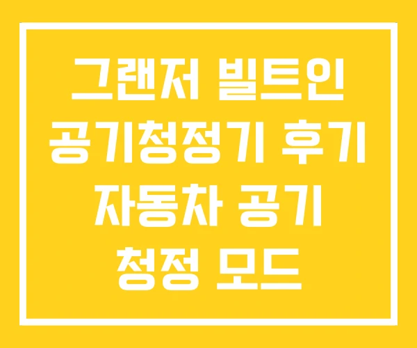 그랜저 빌트인 공기청정기 후기 자동차 공기 청정 모드