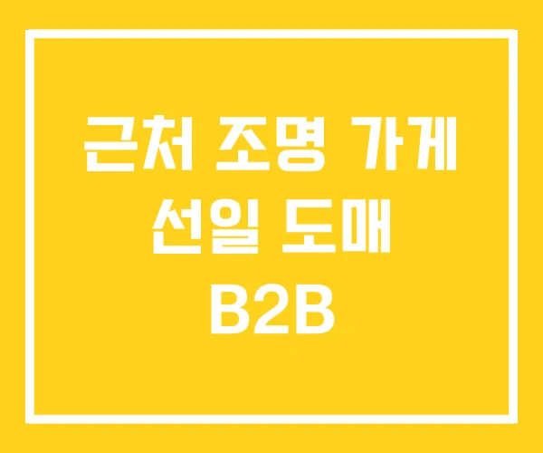 근처 조명 가게 선일 도매 B2B 근처 조명 가게 선일 도매 B2B