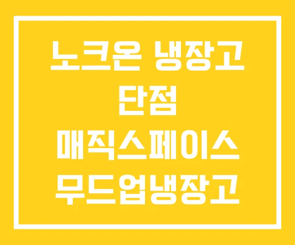 노크온 냉장고 단점 매직스페이스 무드업냉장고