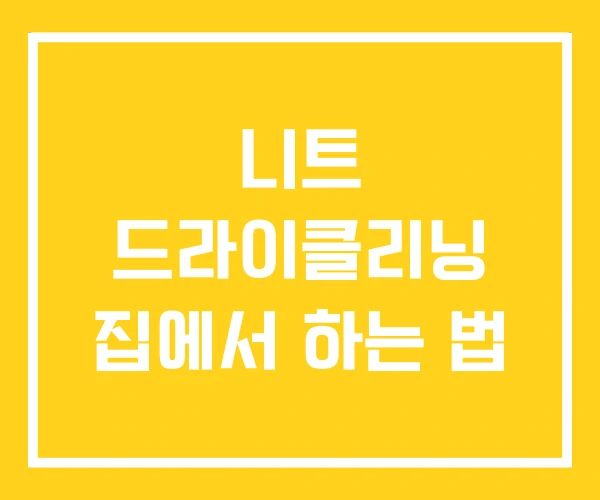 니트 드라이클리닝 집에서 하는 법