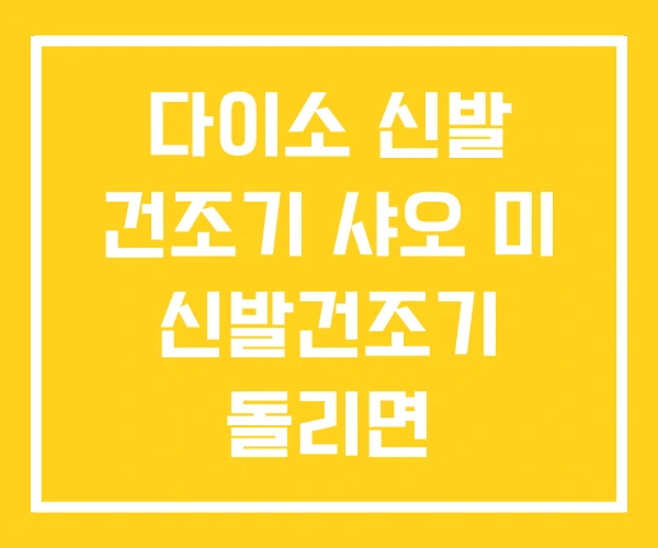 다이소 신발 건조기 샤오 미 신발건조기 돌리면