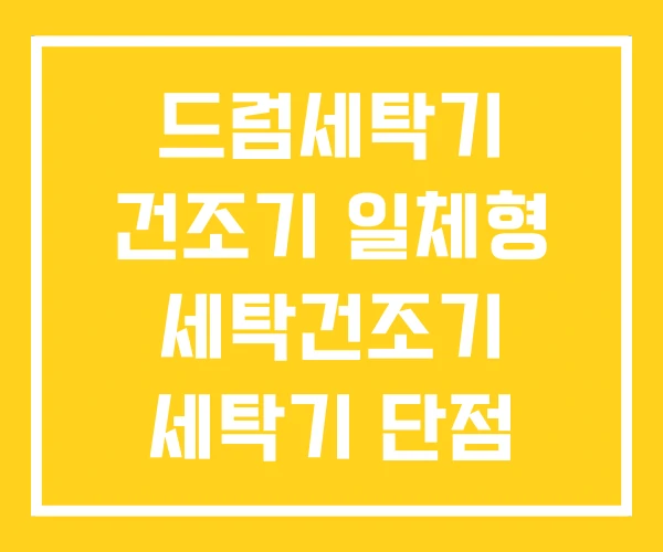 드럼세탁기 건조기 일체형 세탁건조기 세탁기 단점 드럼세탁기 건조기 일체형 세탁건조기 세탁기 단점