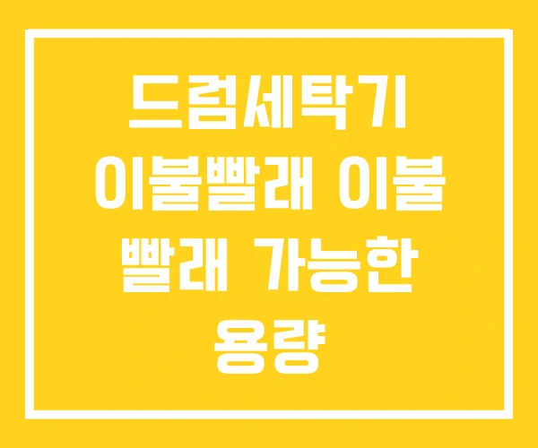 드럼세탁기 이불빨래 이불 빨래 가능한 용량