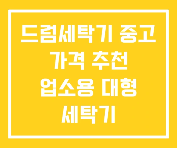 드럼세탁기 중고 가격 추천 업소용 대형 세탁기