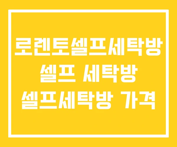 로렌토셀프세탁방 셀프 세탁방 셀프세탁방 가격