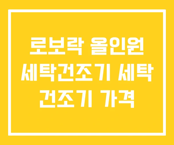 로보락 올인원 세탁건조기 세탁 건조기 가격