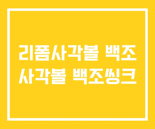 리폼사각볼 백조 사각볼 백조씽크
