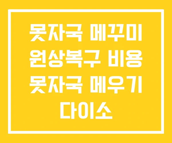 못자국 메꾸미 원상복구 비용 못자국 메우기 다이소 못자국 메꾸미 원상복구 비용 못자국 메우기 다이소