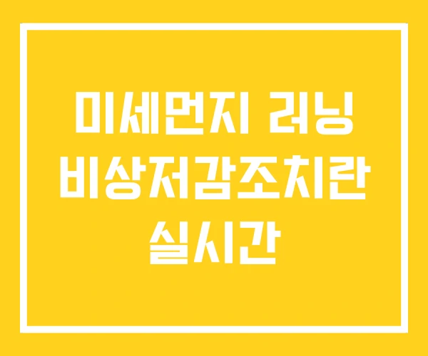 미세먼지 러닝 비상저감조치란 실시간