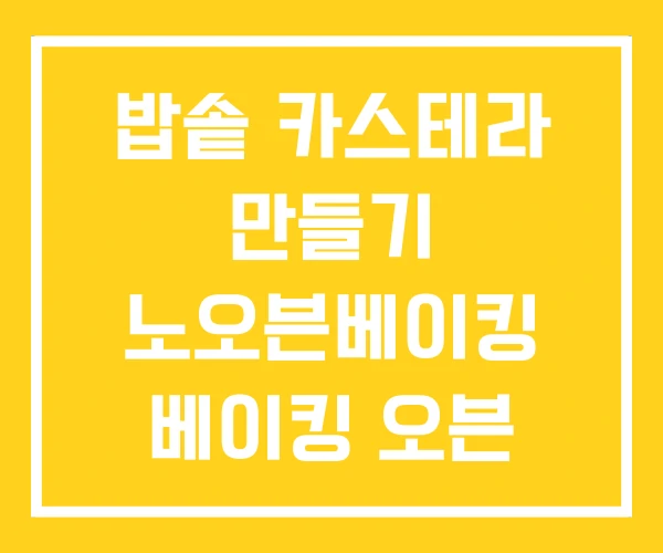 밥솥 카스테라 만들기 노오븐베이킹 베이킹 오븐 추천 밥솥 카스테라 만들기 노오븐베이킹 베이킹 오븐 추천