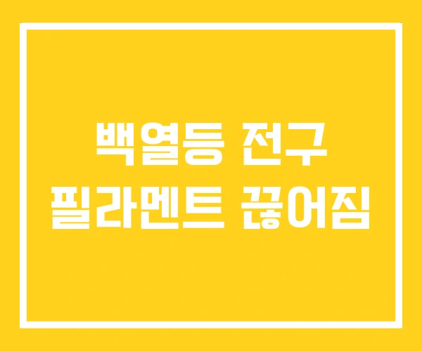 백열등 전구 필라멘트 끊어짐