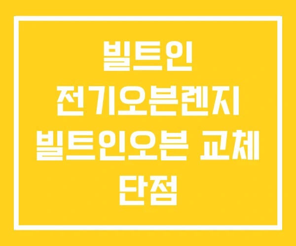 빌트인 전기오븐렌지 빌트인오븐 교체 단점