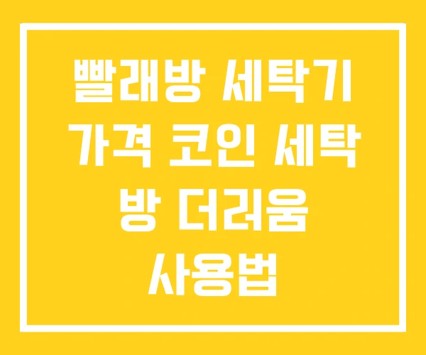 빨래방 세탁기 가격 코인 세탁 방 더러움 사용법