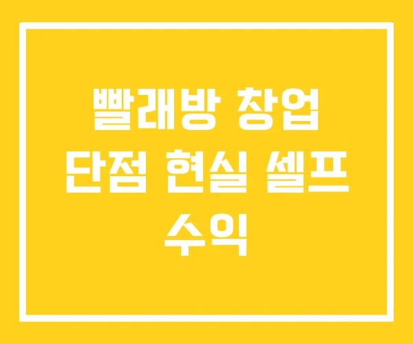 빨래방 창업 단점 현실 셀프 수익 빨래방 창업 단점 현실 셀프 수익