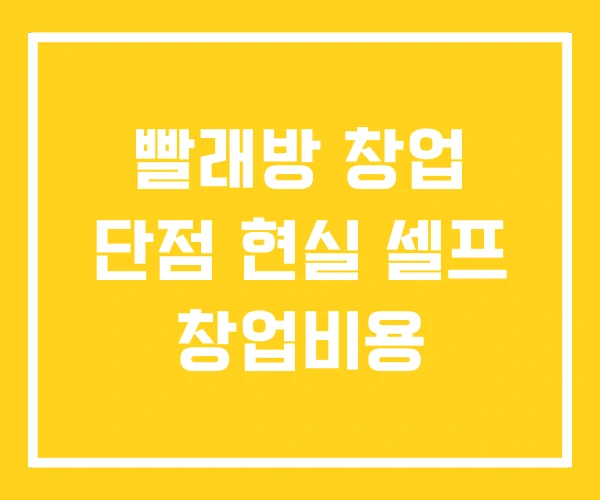빨래방 창업 단점 현실 셀프 창업비용 빨래방 창업 단점 현실 셀프 창업비용