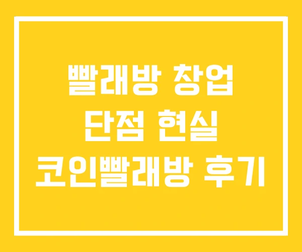 빨래방 창업 단점 현실 코인빨래방 후기