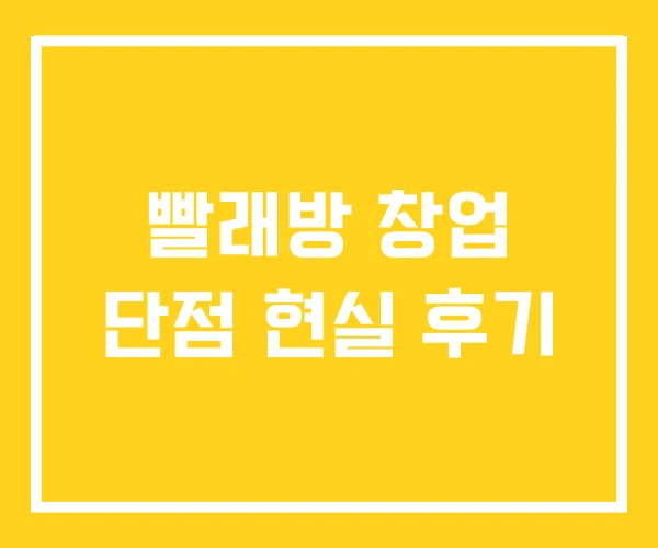 빨래방 창업 단점 현실 후기