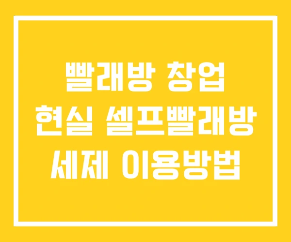 빨래방 창업 현실 셀프빨래방 세제 이용방법