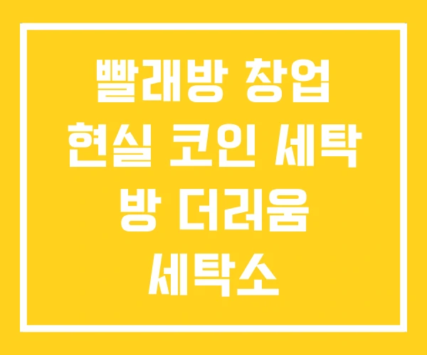 빨래방 창업 현실 코인 세탁 방 더러움 세탁소