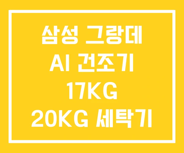 삼성 그랑데 AI 건조기 17KG 20KG 세탁기 세트