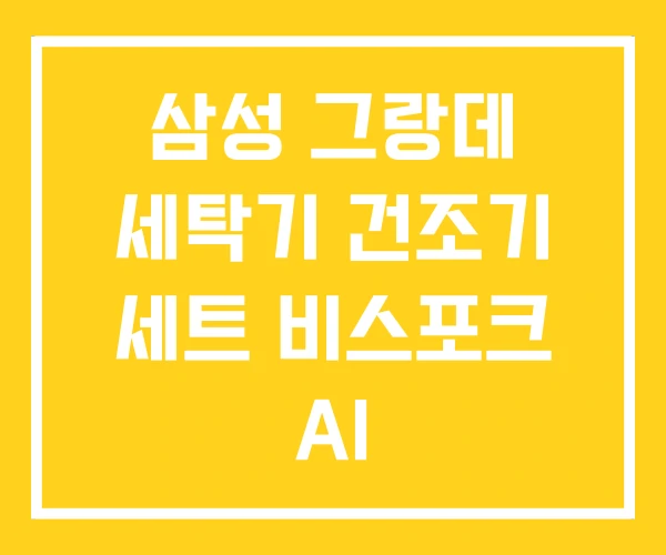 삼성 그랑데 세탁기 건조기 세트 비스포크 AI