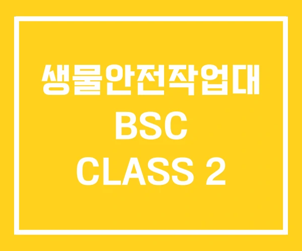 생물안전작업대 BSC CLASS 2