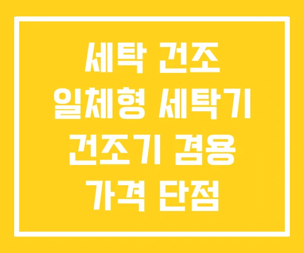 세탁 건조 일체형 세탁기 건조기 겸용 가격 단점 세탁 건조 일체형 세탁기 건조기 겸용 가격 단점