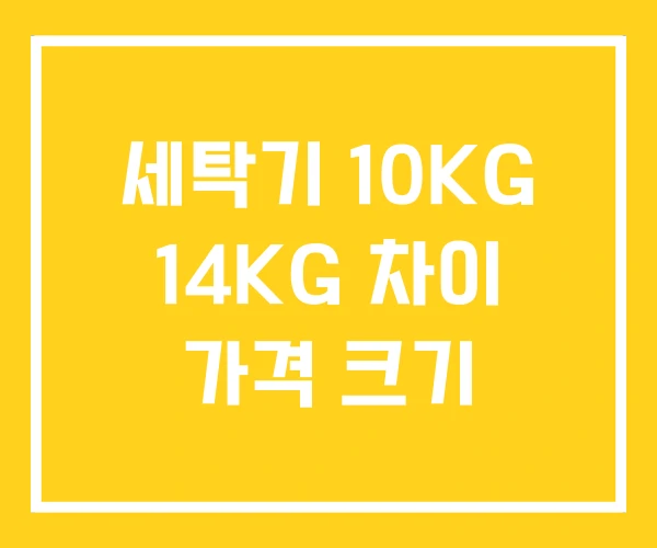 세탁기 10KG 14KG 차이 가격 크기 세탁기 10KG 14KG 차이 가격 크기