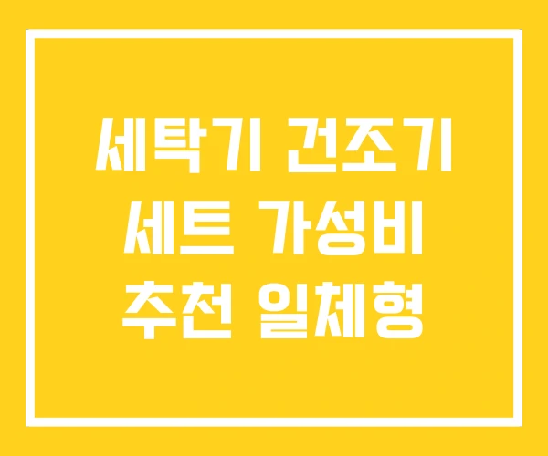 세탁기 건조기 세트 가성비 추천 일체형