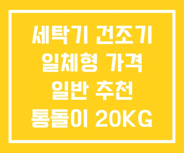 세탁기 건조기 일체형 가격 일반 추천 통돌이 20KG