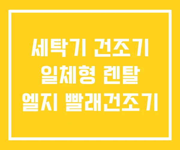 세탁기 건조기 일체형 렌탈 엘지 빨래건조기
