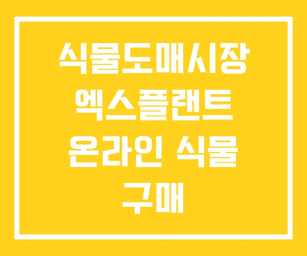식물도매시장 엑스플랜트 온라인 식물 구매